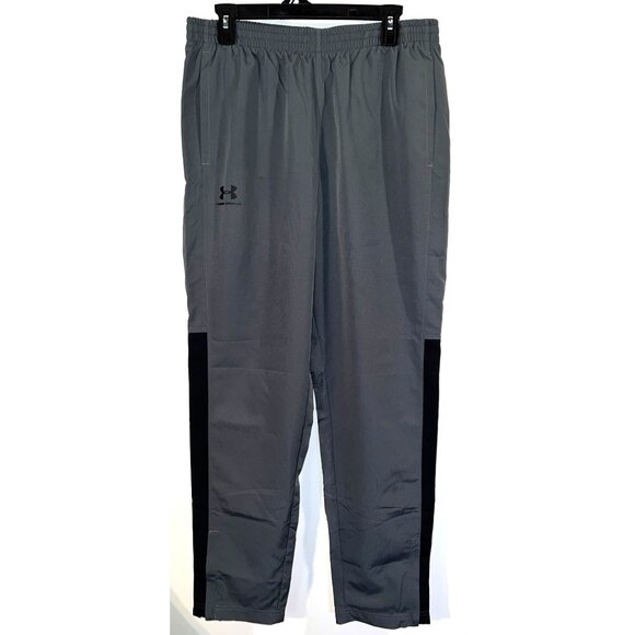 Under Armour Mens LARGE Woven Mesh Gray Athletic Track Pants - Picture 1 of 3